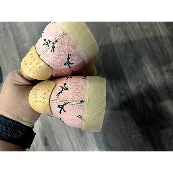 Pairs in Paris Broomingalas Women's Floral Print Leather Low Top Sneakers - Picture 3 of 8